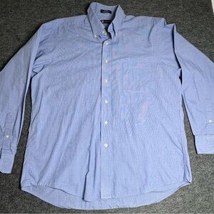 Men’s Chaps Blue Oxford Button-Down Long Sleeve Dress Shirt Size 16.5 34/35
